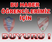 Öğrencilerimize Önemli Duyuru