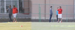 Saha ortasında görüştüler
