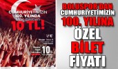 Boluspor’dan Cumhuriyetimizin 100. yılına özel bilet fiyatı