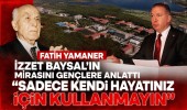 Fatih Yamaner İzzet Baysal’ın mirasını gençlere anlattı “Sadece kendi hayatınız için kullanmayın”